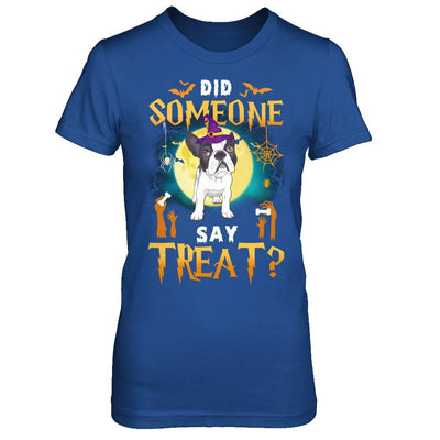 Did Someone Say Treat Bulldog Halloween Costume-T-Shirt & Hoodie-Women's T-Shirt-Royal
