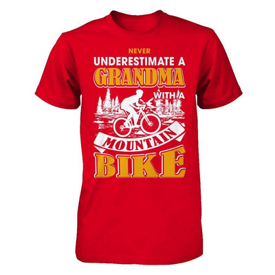 Never Underestimate A Grandma With A Mountain Bike-T-Shirt & Hoodie-Premium T-Shirt-Red