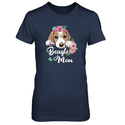 Beagle Mom Funny Dog Mom Gift Idea-T-Shirt & Tank Top-Women's T-Shirt-Navy