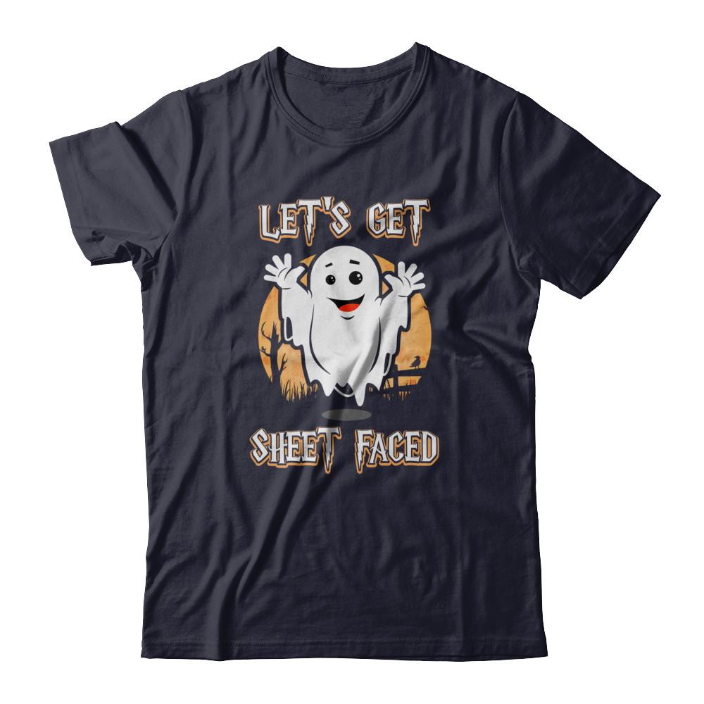 Halloween Let's Get Sheet Faced-T-Shirt & Tank Top-Premium T-Shirt-Midnight Navy