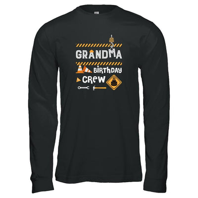 Grandma Birthday Crew Construction Birthday Party-T-Shirt & Tank Top-Long Sleeve T-Shirt-Black