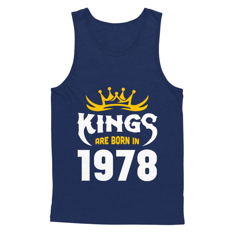 Kings Are Born In 1978 Birthday Gift-T-Shirt & Hoodie-Unisex Tank-Navy