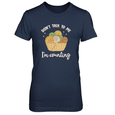 Don't Talk To Me I'm Counting Funny Knitting Crochet-T-Shirt & Tank Top-Women's T-Shirt-Navy