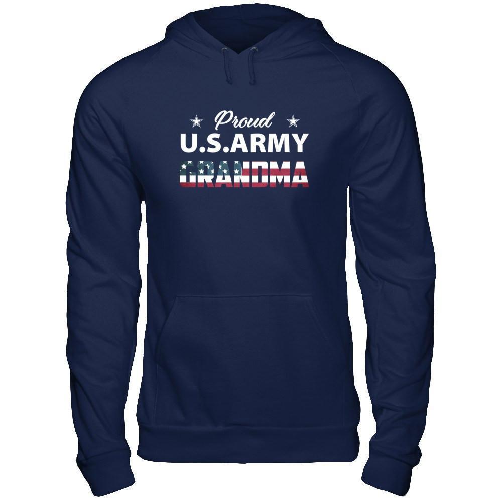 Proud Us Army Grandma-T-Shirt & Hoodie-Pullover Hoodie-Navy