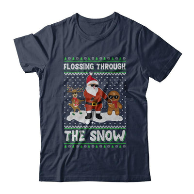 Flossing Through The Snow Santa Ugly Christmas Sweater-T-Shirt & Sweatshirt-Classic T-Shirt-Navy
