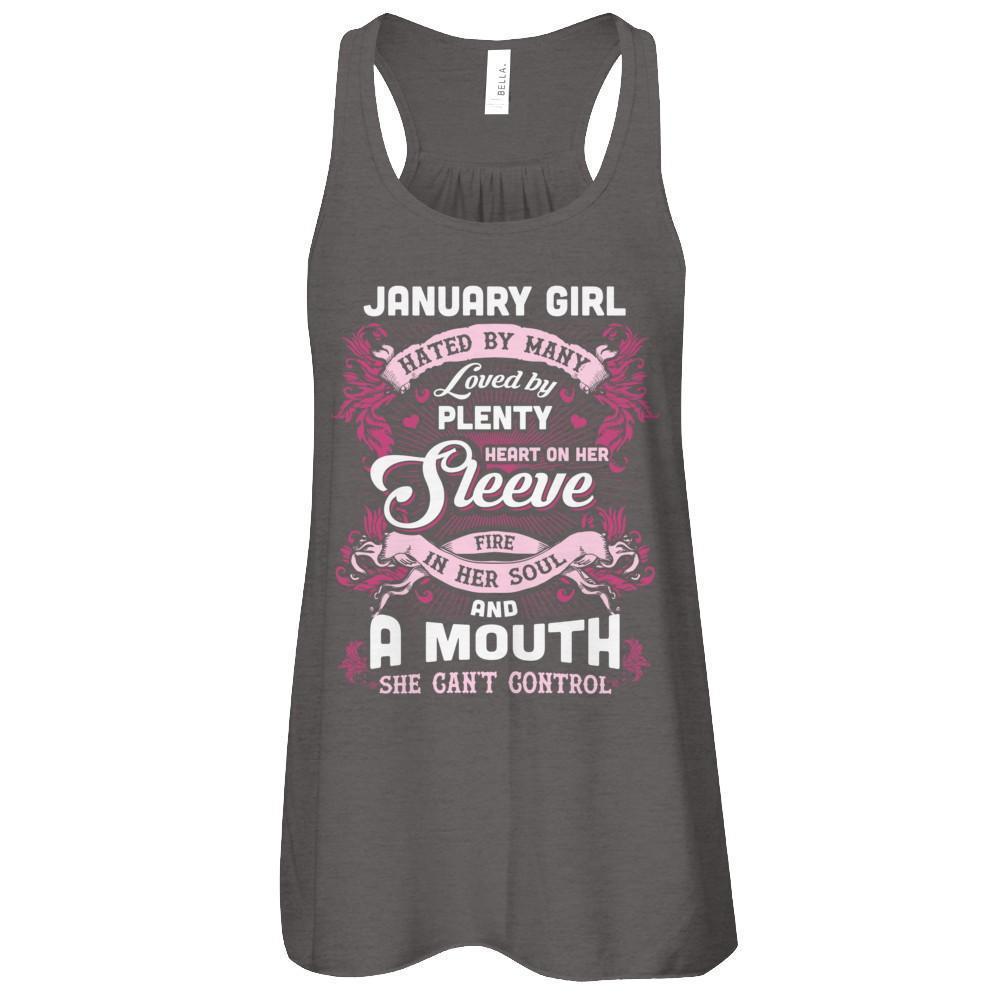 January Girl Hated By Many Loved By Plenty Heart On Her Sleeve-T-Shirt & Tank Top-