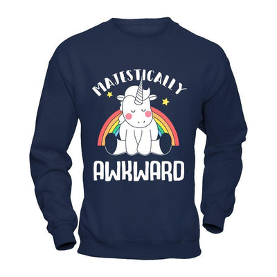 Unicorn Majestically Awkward-T-Shirt & Hoodie-Crewneck Sweatshirt-Navy