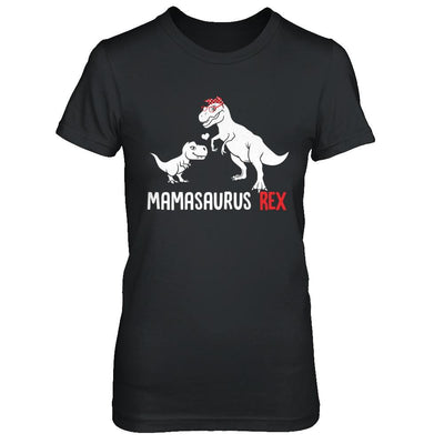 Mama Saurus Mamasaurus T-Rex Dinosaur Gift For Mom-T-Shirt & Hoodie-Women's T-Shirt-Black