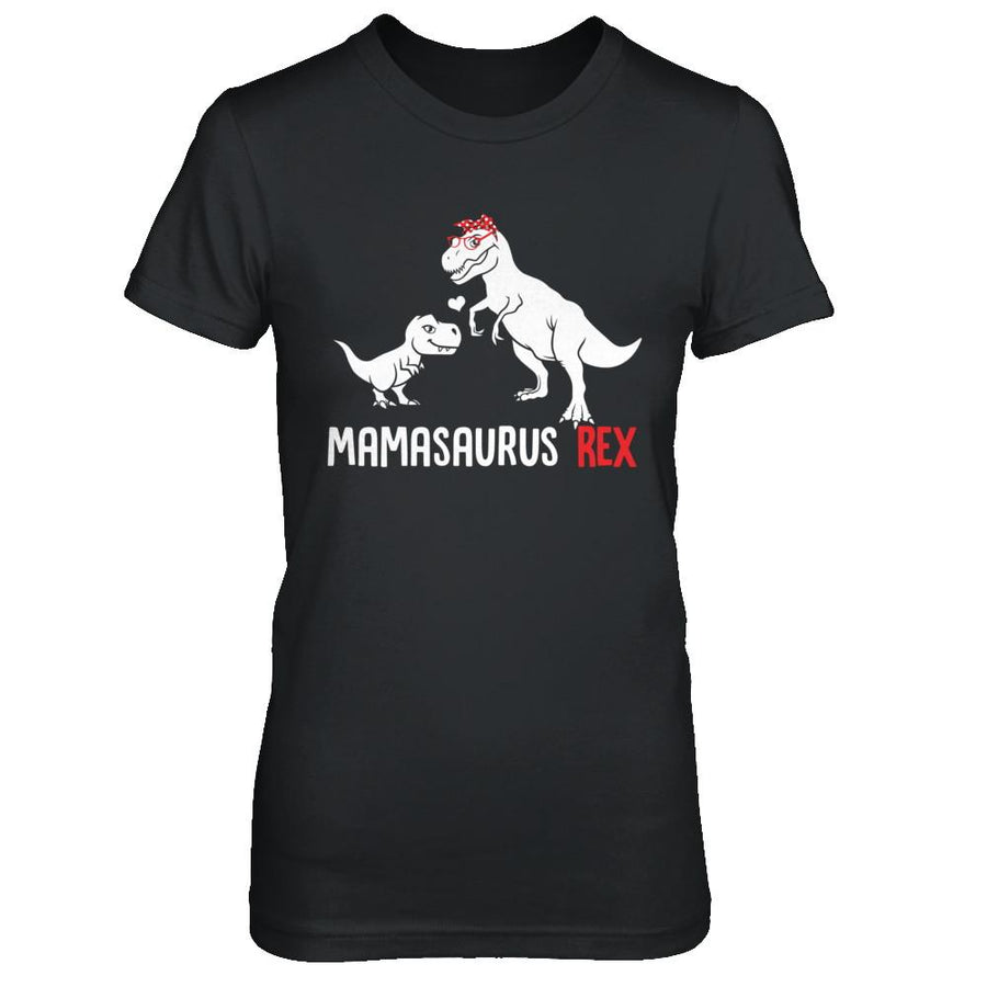 Mama Saurus Mamasaurus T-Rex Dinosaur Gift For Mom-T-Shirt & Hoodie-Women's T-Shirt-Black