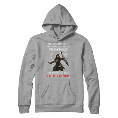 Knight Female She Whispered Back I Am The Storm-T-Shirt & Hoodie-Pullover Hoodie-Light Steel