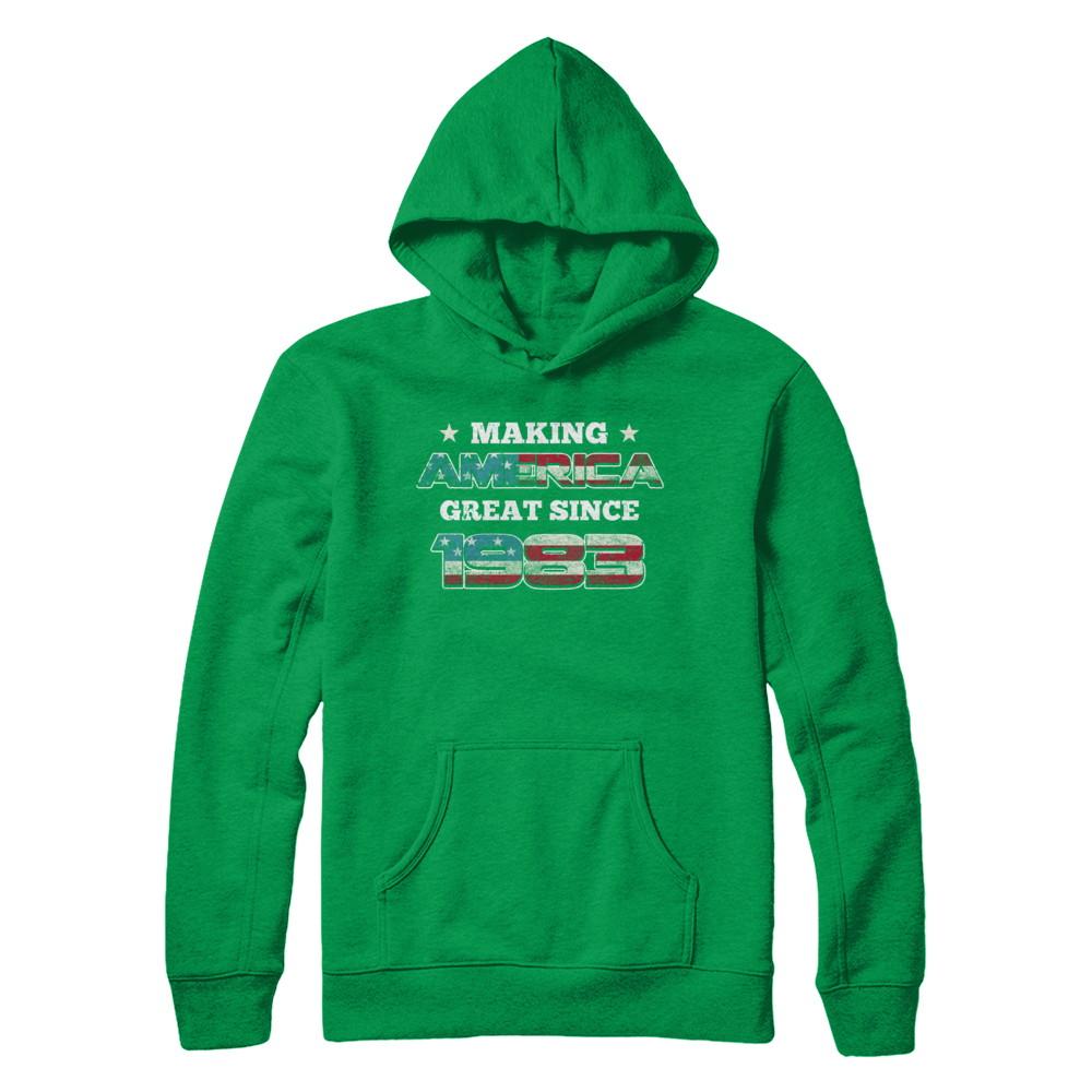 Making America Great Since 1983 38th Birthday-T-Shirt & Hoodie-Pullover Hoodie-Irish Green