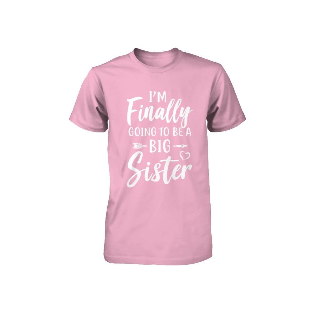 Cute I Am Finally Going To Be A Big Sister Youth-Youth Shirt-Toddler T-Shirt-Pink