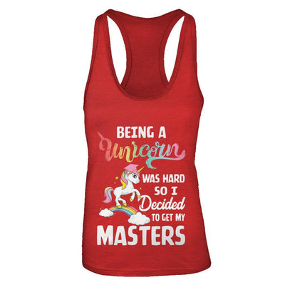 Funny Unicorn Masters Degree Graduation Graduate Gift-T-Shirt & Tank Top-Women's Ideal Racerback Tank-Red