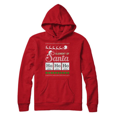 Hohoho Element Of Santa Chemistry Christmas-T-Shirt & Sweatshirt-Pullover Hoodie-Red