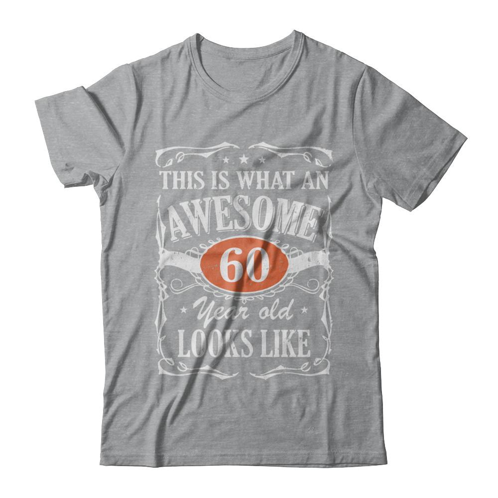 Vintage This Is What An Awesome 60 Year Old 1961 Birthday-T-Shirt & Hoodie-Classic T-Shirt-Sport Grey