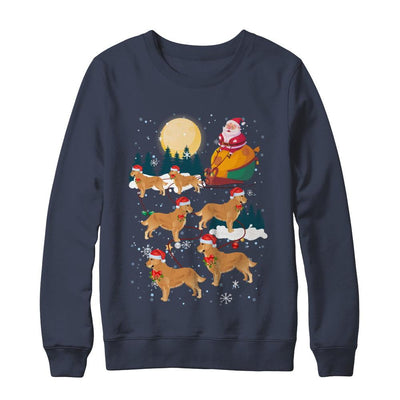 Dog Reindeer Golden Retriever Christmas Gift-T-Shirt & Sweatshirt-Crewneck Sweatshirt-Navy