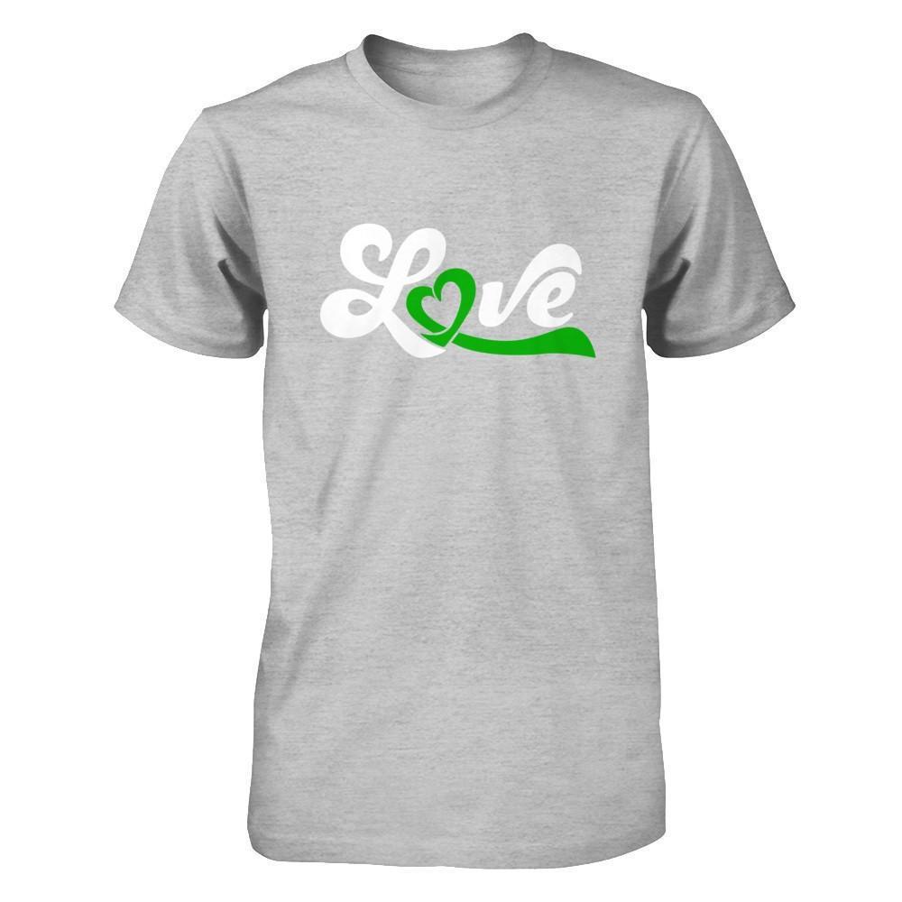 Love Green Awareness Ribbon-T-Shirt & Hoodie-Premium T-Shirt-Heather Gray
