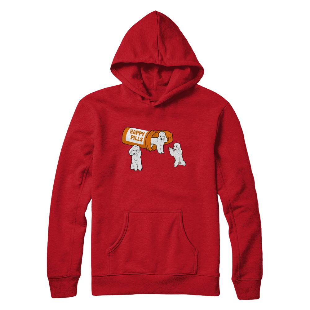 Poodles Happy Pills-T-Shirt & Hoodie-Pullover Hoodie-Red