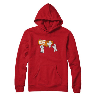 Poodles Happy Pills-T-Shirt & Hoodie-Pullover Hoodie-Red
