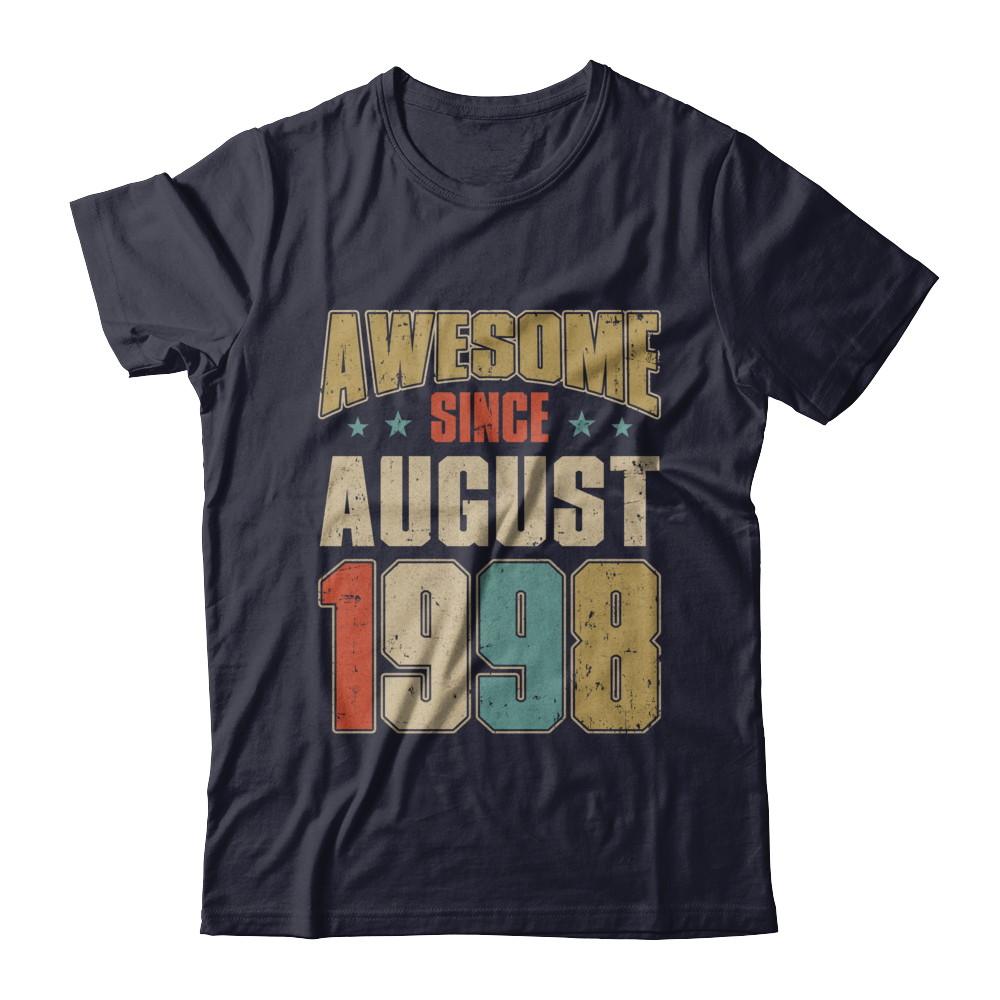 Vintage Retro Awesome Since August 1998 23th Birthday-T-Shirt & Hoodie-Premium T-Shirt-Midnight Navy