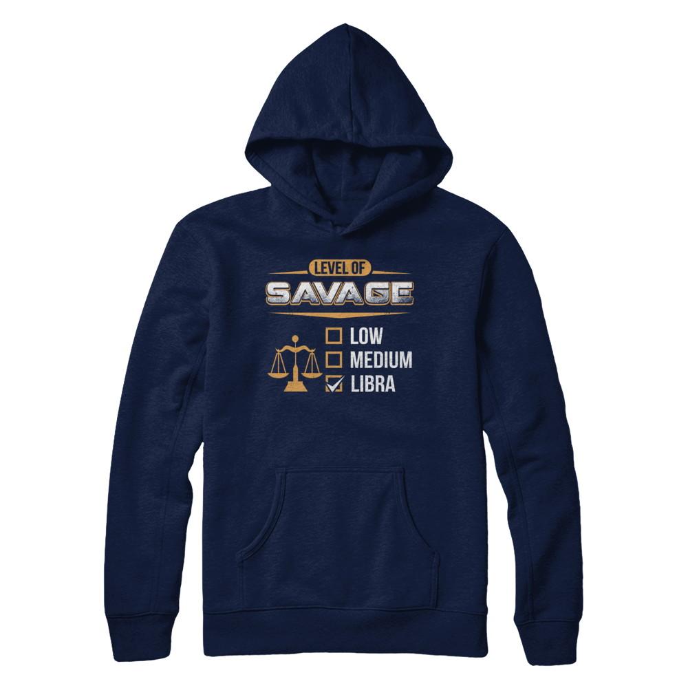 Level Of Savage Libra-T-Shirt & Hoodie-Pullover Hoodie-Navy