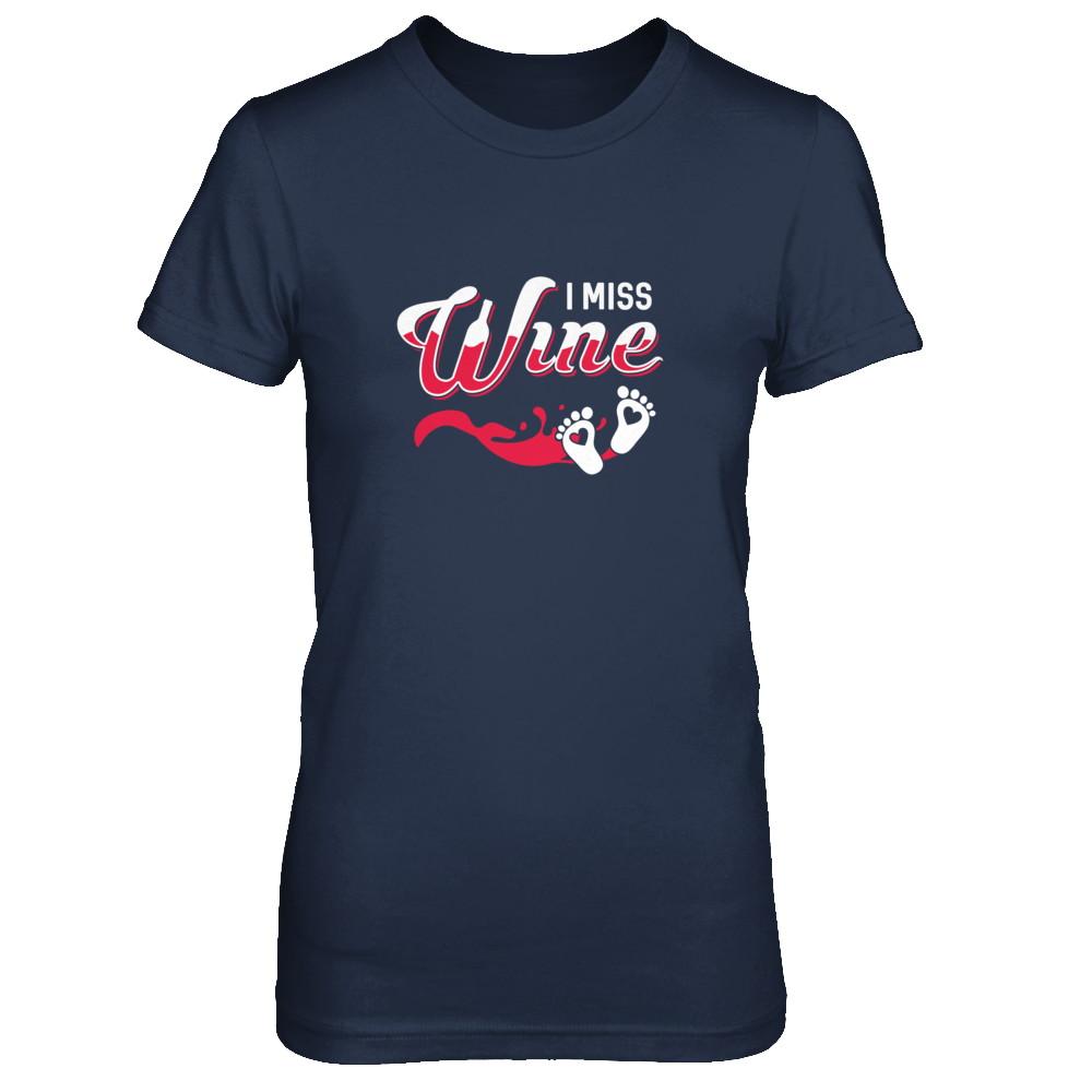 I Miss Wine Pregnancy Bump Mommy-T-Shirt & Tank Top-Women's T-Shirt-Navy