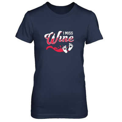 I Miss Wine Pregnancy Bump Mommy-T-Shirt & Tank Top-Women's T-Shirt-Navy