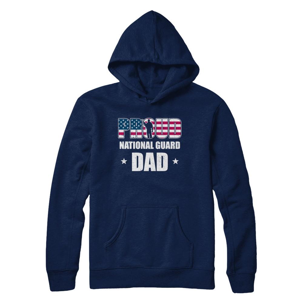 Proud National Guard Dad Veteran Fathers Day-T-Shirt & Hoodie-Pullover Hoodie-Navy