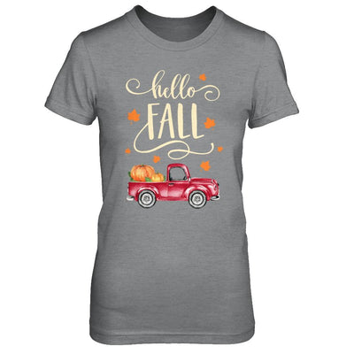 Vintage Hello Fall Pickup Pumpkin Patch Leaves-T-Shirt & Hoodie-Women's T-Shirt-Sport Grey