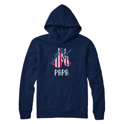 Patriotic Papa Unicorn Americorn 4Th Of July-T-Shirt & Hoodie-Pullover Hoodie-Navy
