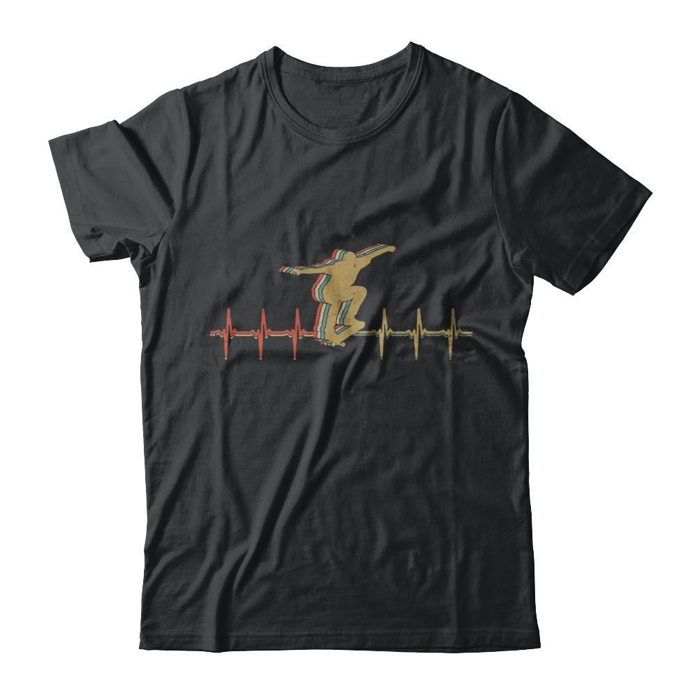 Vintage Skateboard Skater Heartbeat Love Gift