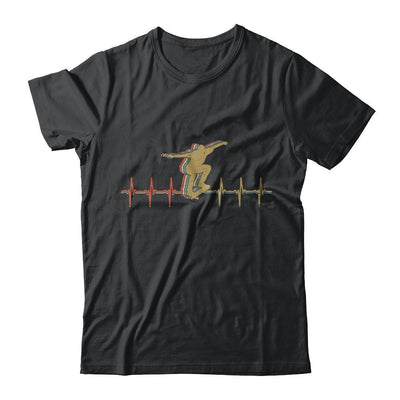 Vintage Skateboard Skater Heartbeat Love Gift-T-Shirt & Hoodie-Classic T-Shirt-Black