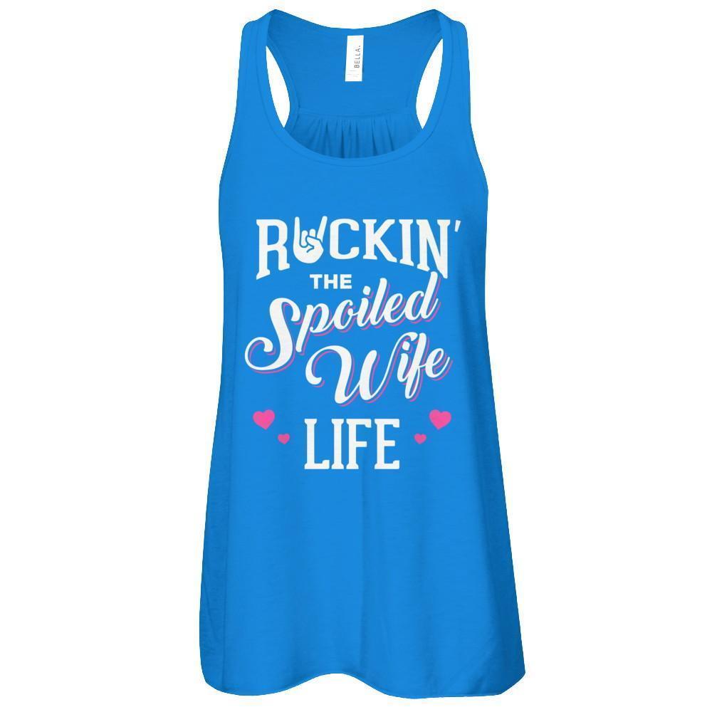 Rockin' The Spoiled Wife Life-T-Shirt & Tank Top-Women's Flowy Racerback Tank-True Royal