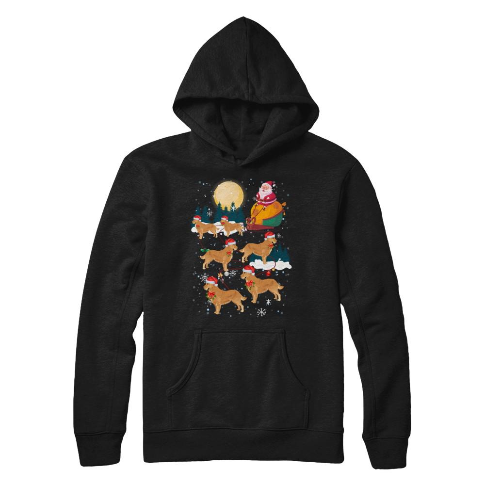 Dog Reindeer Golden Retriever Christmas Gift-T-Shirt & Sweatshirt-Pullover Hoodie-Black