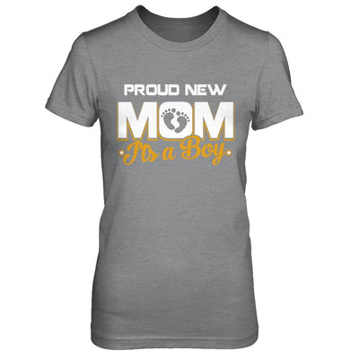 Proud New Mom It's A Boy New Baby-T-Shirt & Hoodie-Women's T-Shirt-Sport Grey