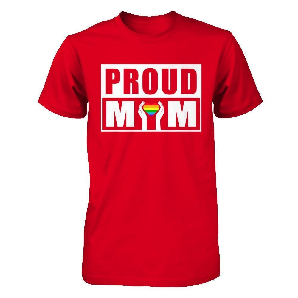 Proud Mom Lgbt Gay Lesbian Pride-T-Shirt & Hoodie-Premium T-Shirt-Red