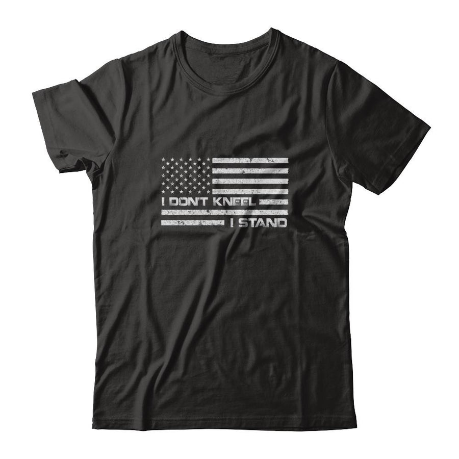 I Don't Kneel I Stand Us Flag-T-Shirt & Tank Top-Premium T-Shirt-Black