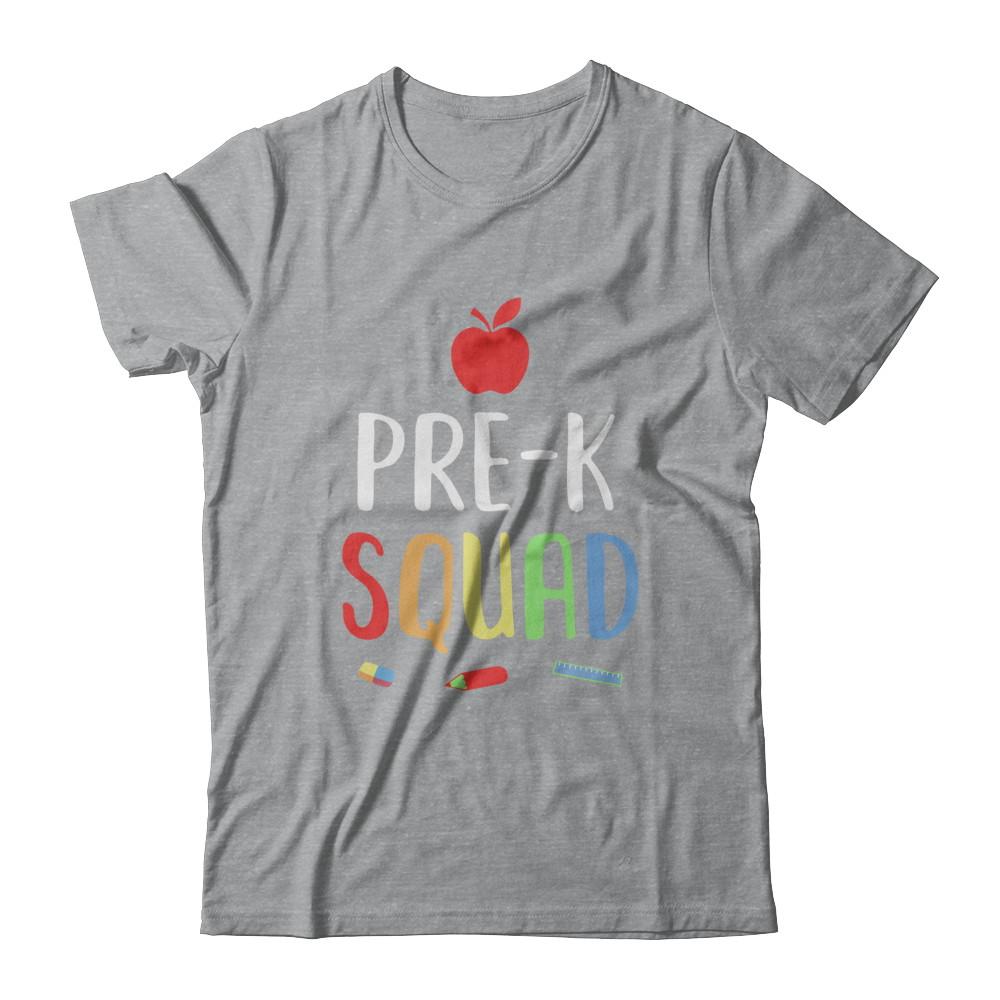Pre-K Preschool Squad Back To School Teacher Gift-T-Shirt & Hoodie-Classic T-Shirt-Sport Grey