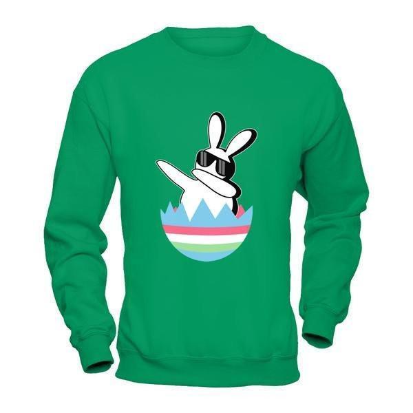 Dabbing Hip Hop Bunny Easter-T-Shirt & Hoodie-Crewneck Sweatshirt-Irish Green