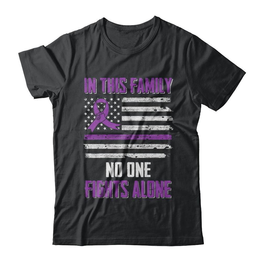 In This Family No One Fights Alone Pancreatic Cancer-T-Shirt & Hoodie-Classic T-Shirt-Black