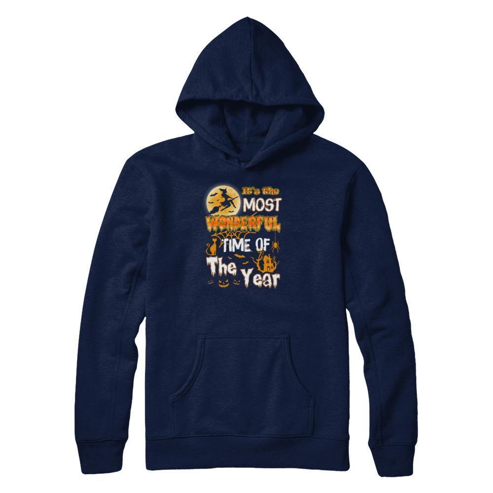 Halloween It's The Most Wonderful Time Of The Year Witches-T-Shirt & Tank Top-Pullover Hoodie-Navy