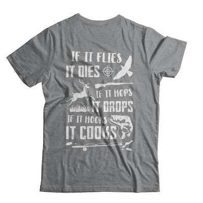 If It Flies If It Hops If It Hooks Funny Hunting Fishing-T-Shirt & Hoodie-Classic T-Shirt-Sport Grey
