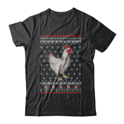 Pajamas Chicken With Santa Hat Ugly Christmas Sweater-T-Shirt & Sweatshirt-Classic T-Shirt-Black