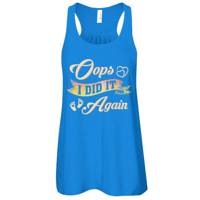 Oops I Did It Again Baby Feet Heart Pregnancy Bump-T-Shirt & Tank Top-Women's Flowy Racerback Tank-True Royal