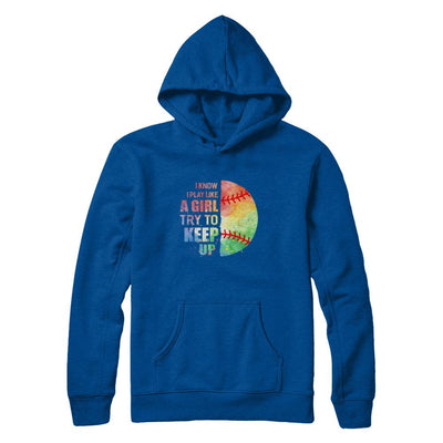 Yeah I Play Like A Girl Softball Girl-T-Shirt & Hoodie-Pullover Hoodie-Deep Royal