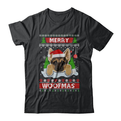 German Shepherd Merry Woofmas Ugly Christmas Sweater-T-Shirt & Sweatshirt-Classic T-Shirt-Black