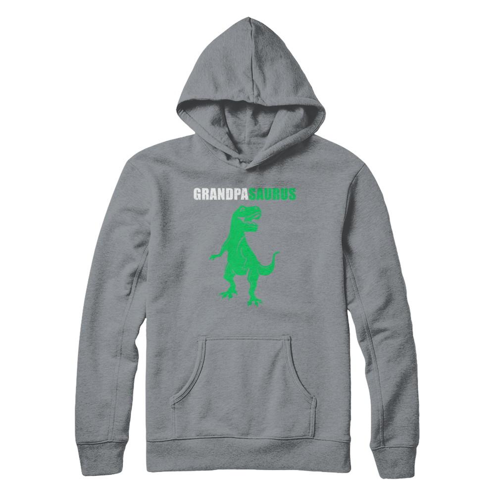 Grandpasarus Funny Dinosaur First Time Grandpa Fathers Day-T-Shirt & Hoodie-Hanes - Heavyweight Pullover Hoodie-Light Steel