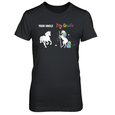Your Uncle My Uncle Unicorn Funny LGBT Gay Pride-T-Shirt & Hoodie-Women's T-Shirt-Black