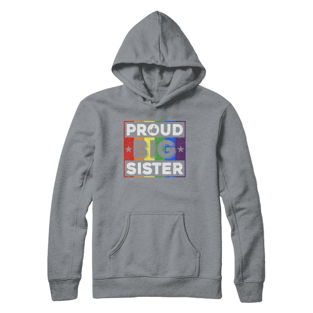 Proud Sister Brother Gay Lesbian Pride Month LGBT-T-Shirt & Hoodie-Pullover Hoodie-Light Steel