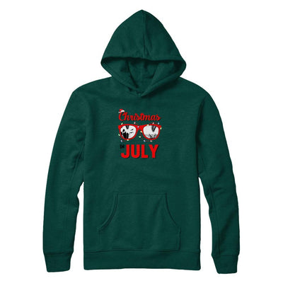 July In Christmas Santa Hat Sunglasses Summer Vacation-T-Shirt & Tank Top-Pullover Hoodie-Deep Forest